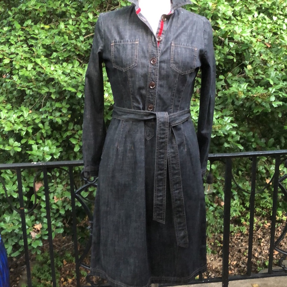 Boden Black Denim L/S shirt dress sz 6US/10UK and sz 8US/12UK - Picture 4 of 17